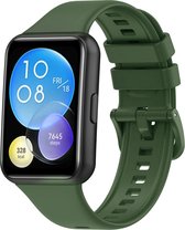 iMoshion Bandje Geschikt voor Huawei Watch Fit 2 - iMoshion Siliconen band gekleurde gesp - Groen