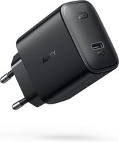 Aukey - PA-F1 - USB C Oplader 18W Zwart - Geschikt voor Apple Iphone – Samsung