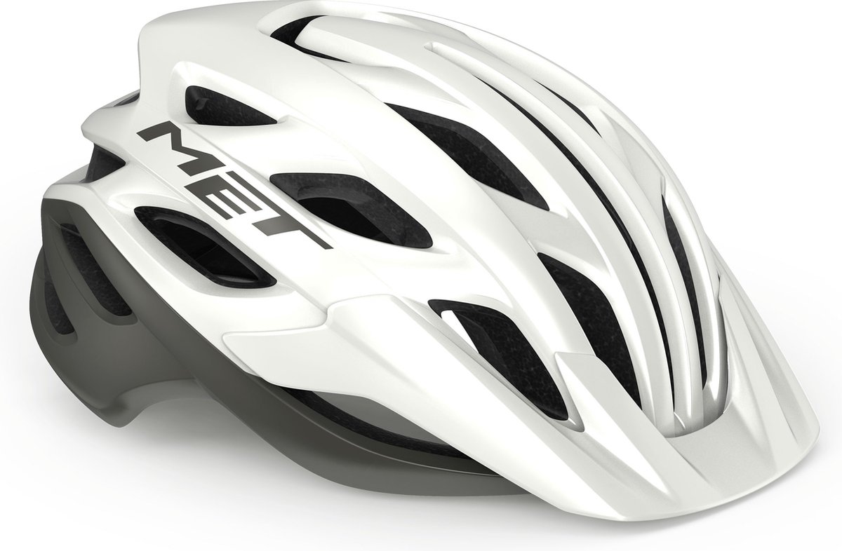 MET Veleno MIPS Fietshelm Mannen & Vrouwen – Fietshelm Mountainbike Volwassenen – Elektrische Fiets – Stadsfiets – Maat L (58-61cm) – White Gray Matt (Wit)
