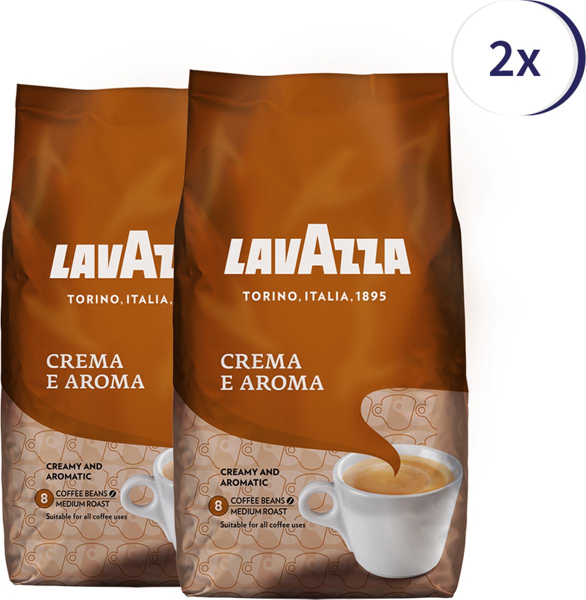Lavazza Crema Aroma koffiebonen 1kg x2