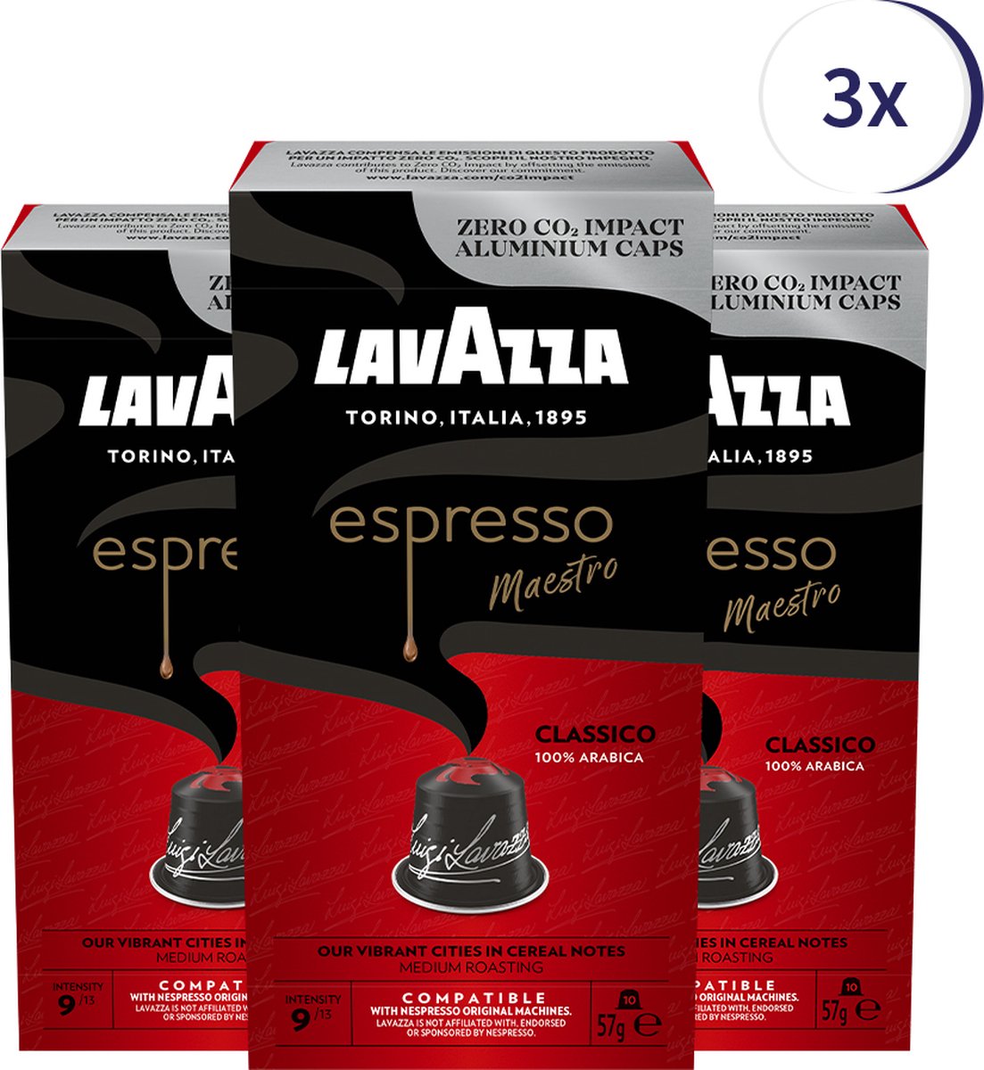 Lavazza Espresso Classico Nespresso compatibel capsules - 10 stuks x3