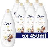 Dove Caring Bath Sheaboter & Vanille Badcrème - 6 x 450 ml - Voordeelverpakking