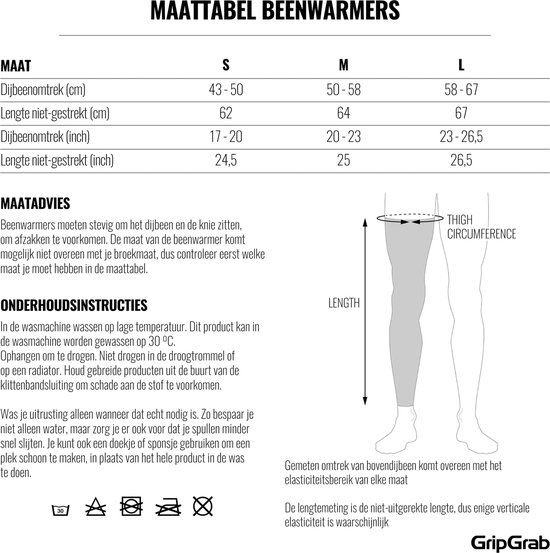 GripGrab - Classic Thermal Leg Warmers Winter Fiets Beenstukken Beenwarmers - Zwart - Unisex - Maat S - GripGrab