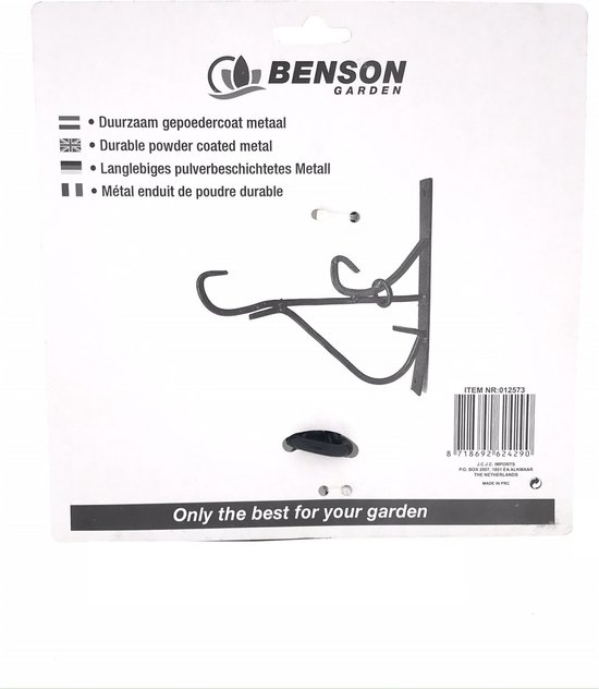 Benson Plantenhanger - Metaal - 25 x 24 cm - Zwart - Benson