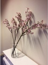 Vase avec 5 branches de fleurs artificielles de fleur de pommier rose 104 cm