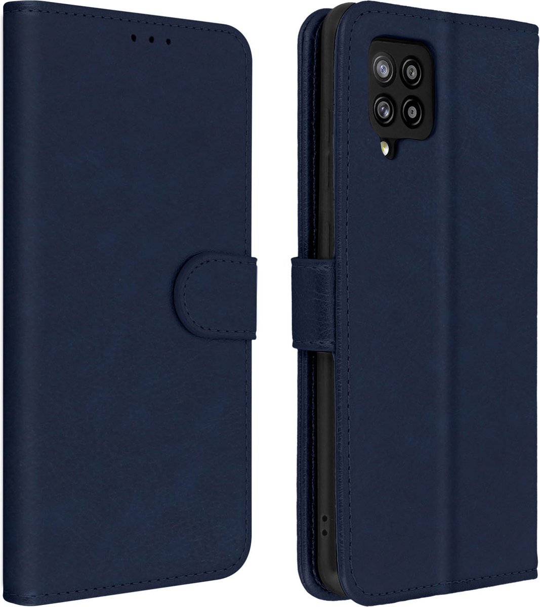 Avizar Foliohoes Geschikt voor Galaxy A42 Portemonnee en videohouder, Nachtblauw