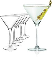 SAHM Martini glazen set van 6 - 225 ml hoogwaardig Martini glas - vaatwasmachinebestendig - cocktailglazen set - ook ideaal als ijsbeker glas