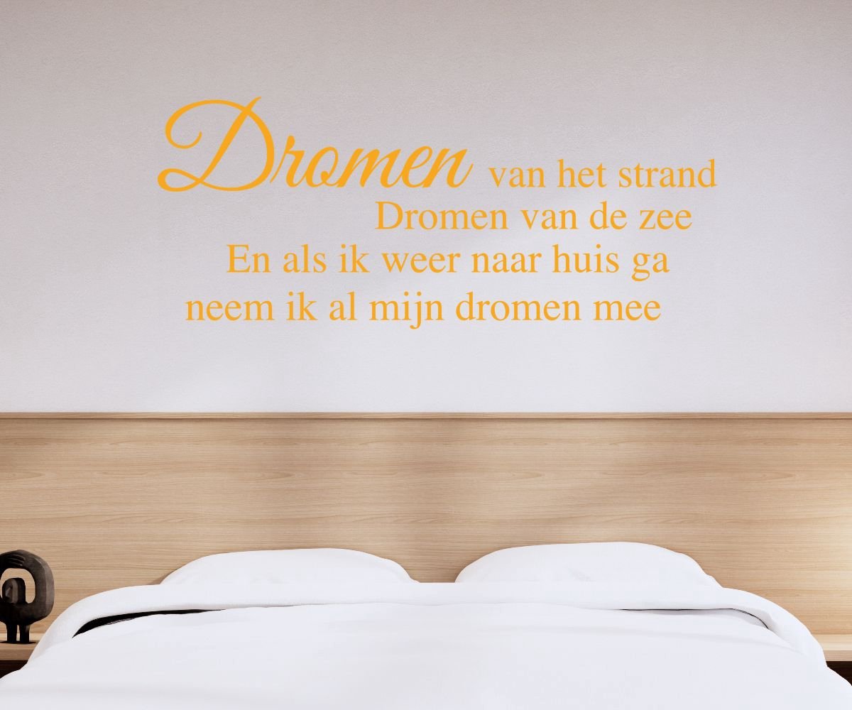 Stickerheld - Muursticker Dromen van het strand dromen van de zee ...