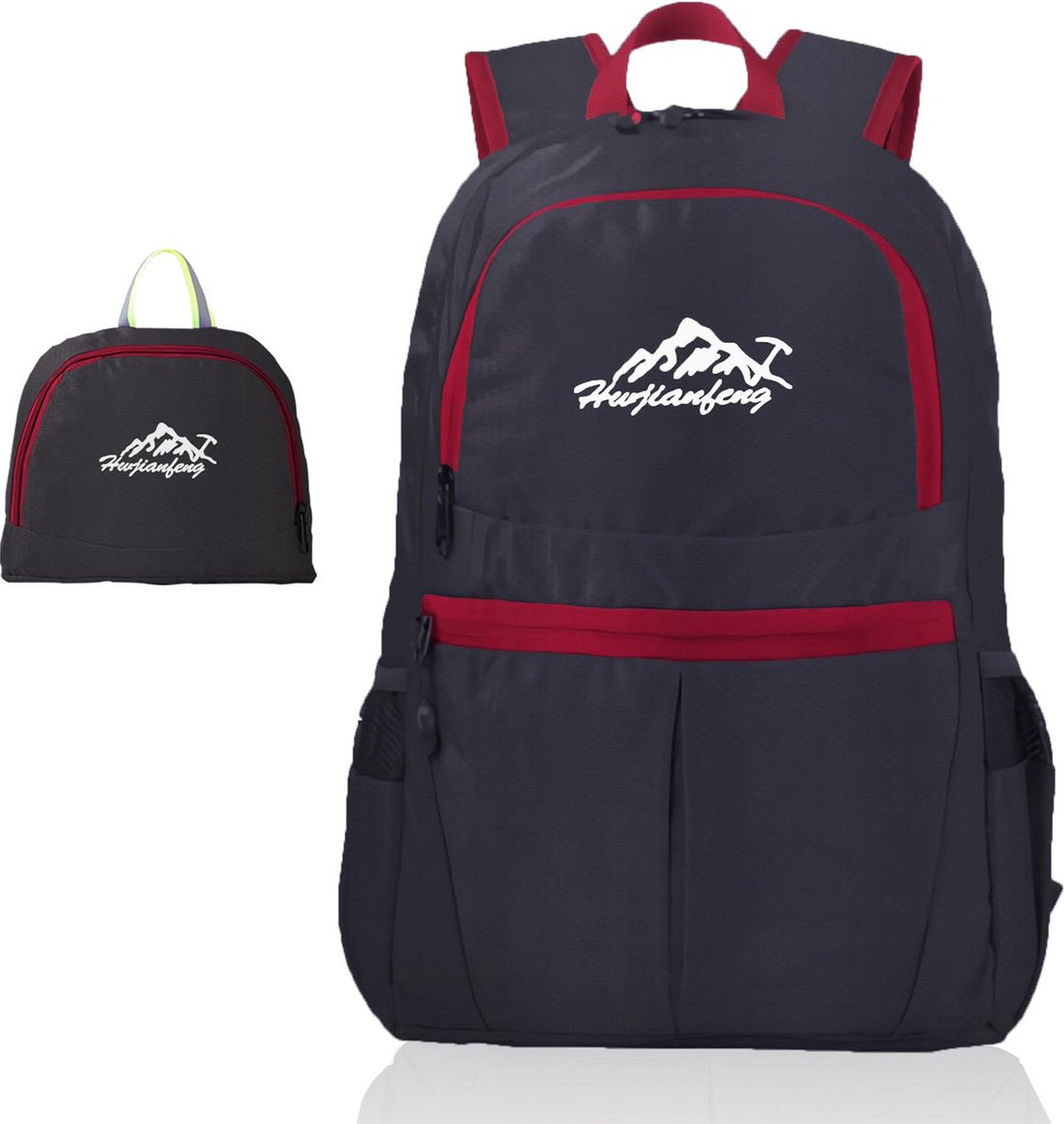 Intirilife Opvouwbare Rugzak Ultralicht in Zwart - 36L Unisex Wandelrugzak Waterdicht - Outdoor Daypack voor Kamperen, Wandelen, Reizen, Klimmen, etc.