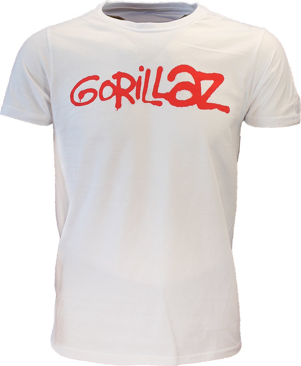 Gorillaz White Tee Logo T-Shirt - Officiële Merchandise - L
