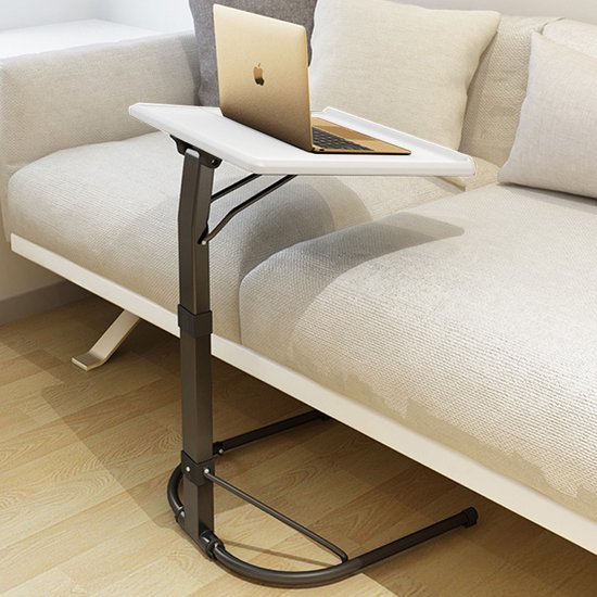 Relaxdays laptoptafel voor bed & bank, HxBxD: 26 x 63 x 40 cm, inklapbare schoottafel met tablethouder, zwart/wit