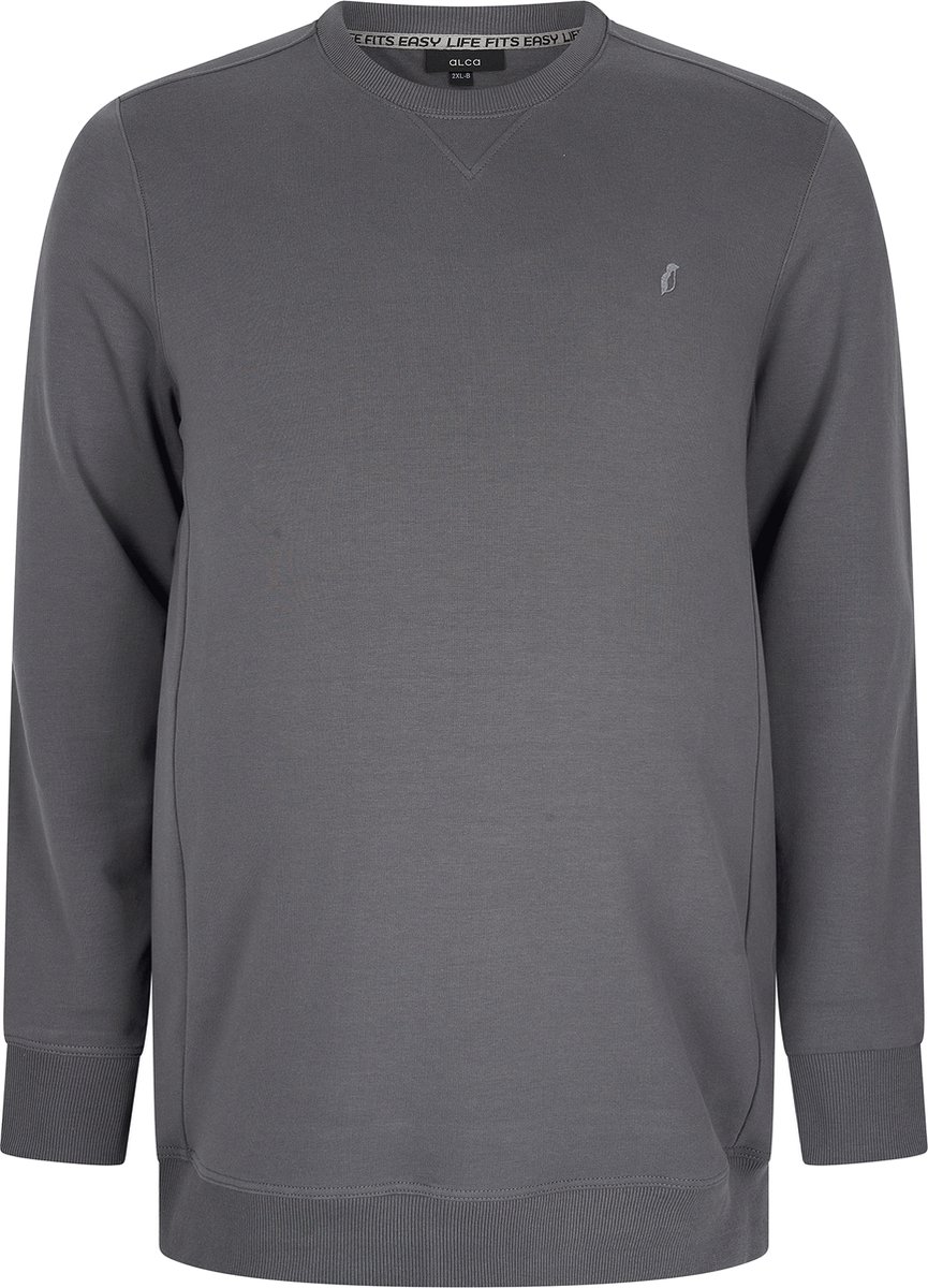 Alca Sweatshirt met ronde hals voor heren met oversized buikomtrek XXL-8XL sweatjack - pullover - cardigan grijs 6XL