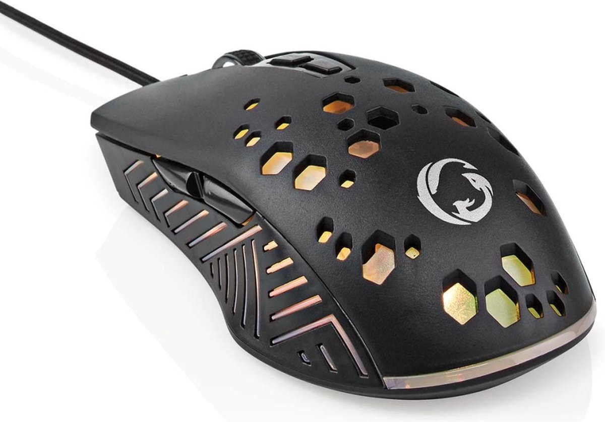 Nedis Gaming Muis – Bedraad – 7200 DPI – Optisch – RGB Verlichting – Ergonomisch – Zwart thumbnail 3