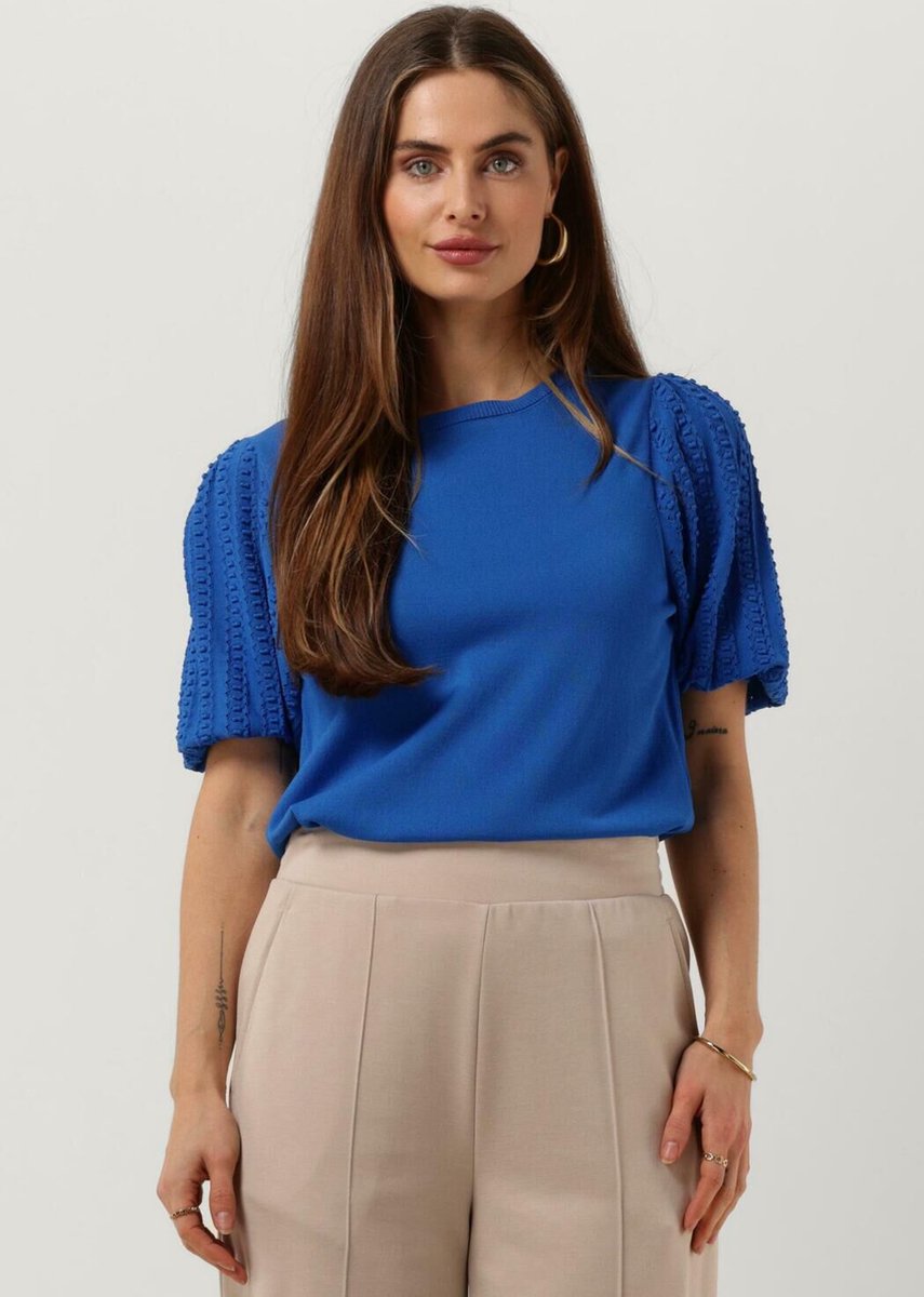 Juffrouw Jansen Tanda Tops & T-shirts Dames - Shirt - Blauw - Maat M