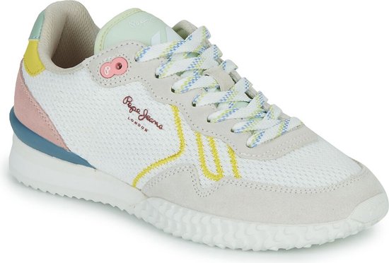 Pepe Jeans Holland Mesh Lage Sneakers Wit EU 36 Vrouw