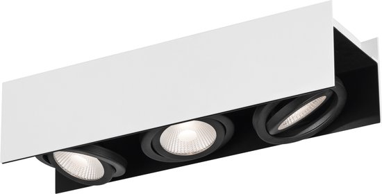 EGLO Vidago - LED Plafondlamp - 3-lichts - wit/zwart
