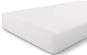 Wit jersey hoeslaken van 100% katoen, 90x200 cm.