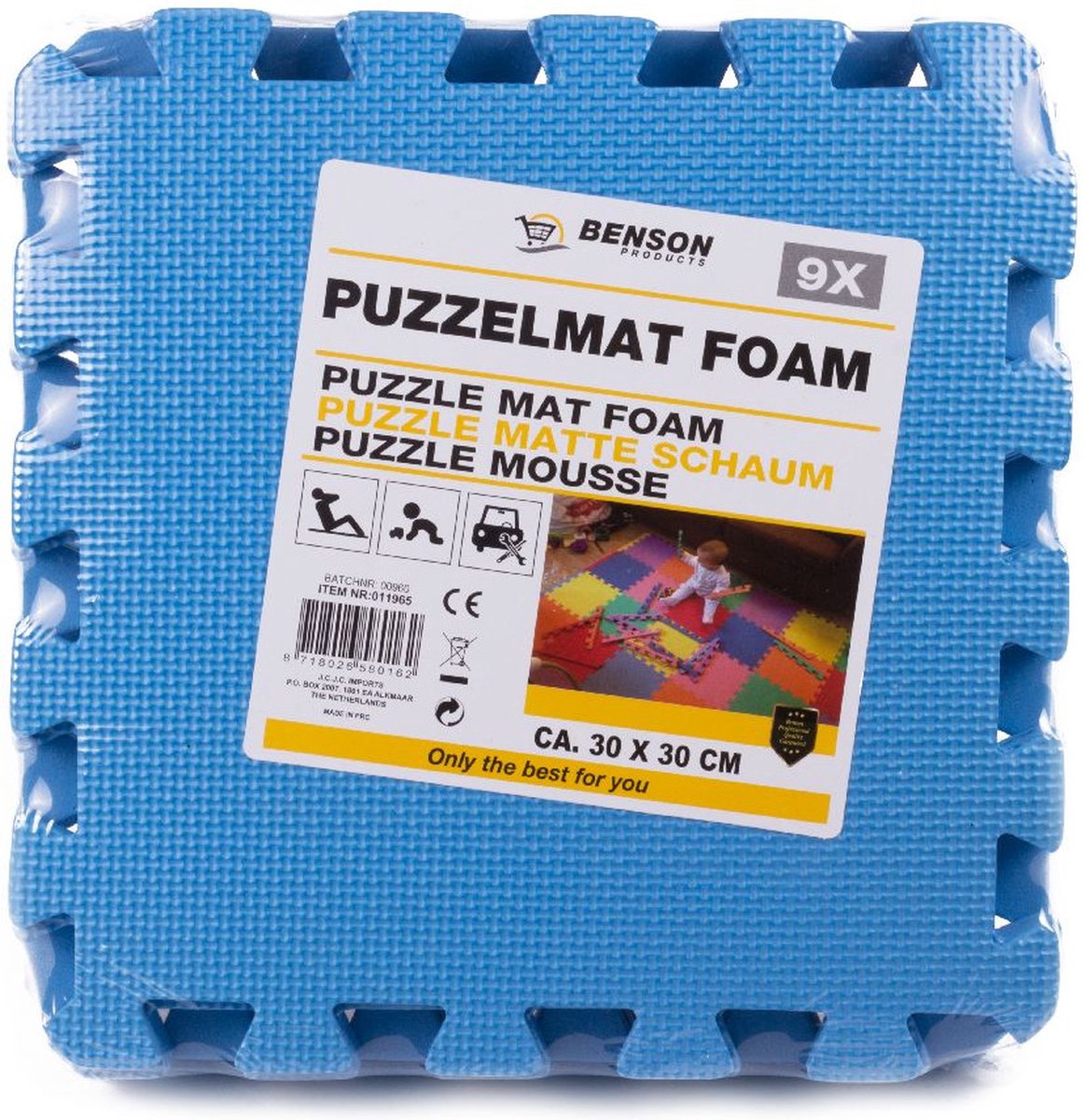 9 Stuks puzzel vloertegels foam 30 x 30 cm - Puzzel speelmat - Baby/peuter speelgoed matten thumbnail 3