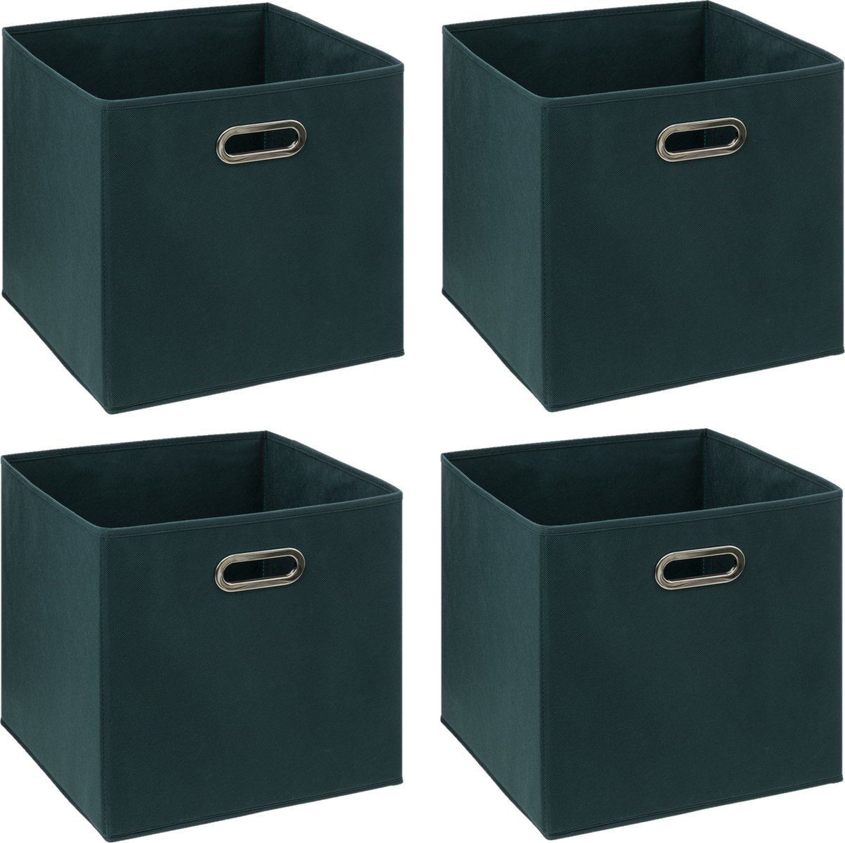5Five® 5Five Opbergmand/kastmandje - 6x - Smaragd groen - 31 x 31 x 31 cm - 29 liter - Vakkenkast manden - Stof met versterkte bodem - Opvouwbaar Emerald groen