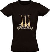 Giraffen op een fiets Dames T-shirt | giraf | dieren | dierentuin | grappig