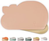 Sølmo® Walvis Placemats voor kinderen - 44cm x 0.2cm x 27cm - Placemats afveegbaar - Lederen ontwerp PU - BPA Vrij - wasbaar -Rose/Goud