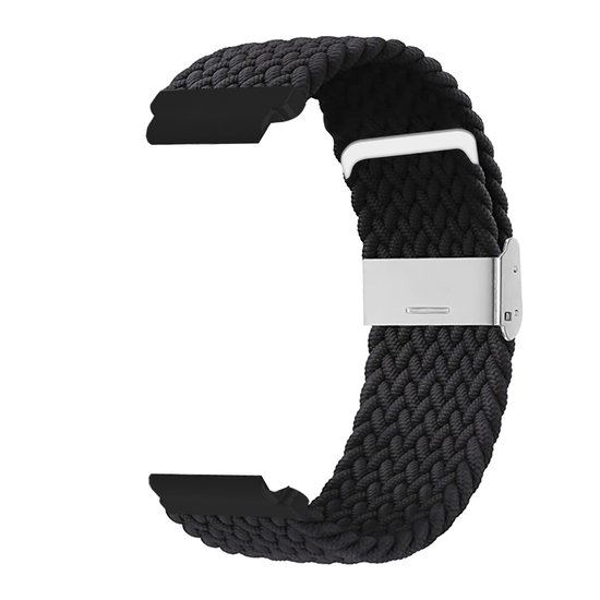 SmartphoneClip® Horlogeband - Nylon Gevlochten Elastisch - 20mm - Zwart - Horlogebandjes - SmartphoneClip