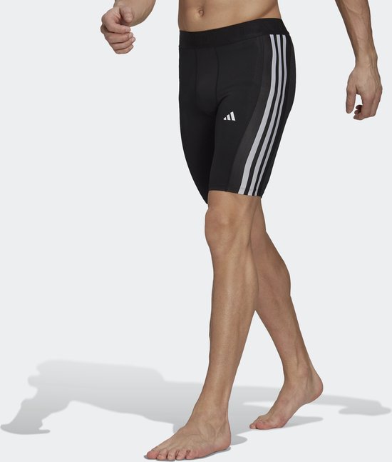 adidas Performance Techfit 3 Stripes Training Korte Legging Heren Zwart M bol