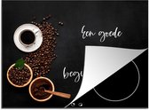 KitchenYeah® Inductie beschermer 75x52 cm - Keuken - Een goede dag begint met koffie - Inductie beschermer - Koffie - Afdekplaat - Espresso - Kookplaataccessoires - Afdekplaat voor kookplaat - Inductiebeschermer - Inductiemat - Inductieplaat mat