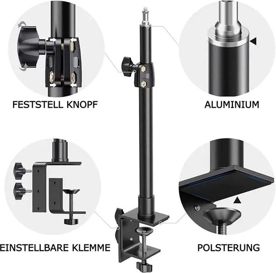 NEEWER Mini-tafelstatief van metaal met 360° draaibare kogelkop, voor verticale en handmatige opnames, draagbaar statief met 1/4 inch schroef voor camera, smartphone, actiecamera, max. 3 kg, TP29