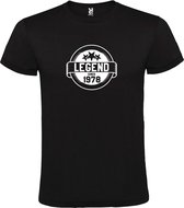 Zwart T-Shirt met “Legend sinds 1978 “ Afbeelding Wit Size XL