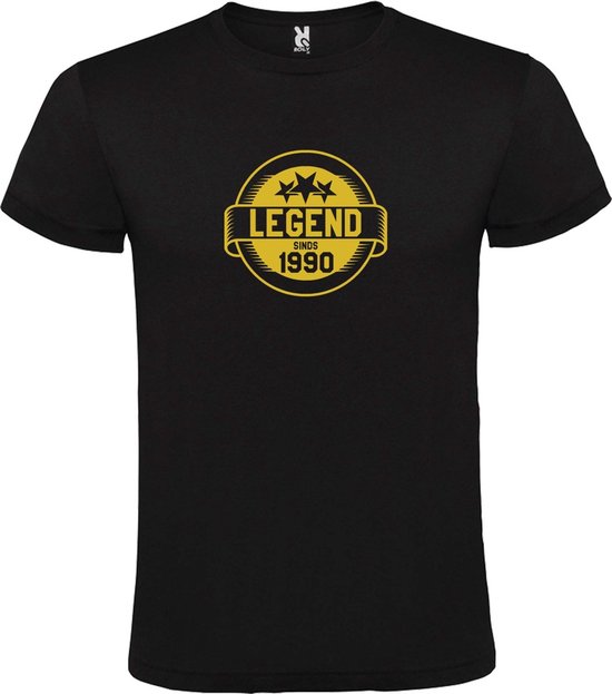 Zwart T-Shirt met “Legend sinds 1990 “ Afbeelding