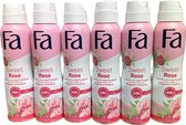 Fa Deo Spray Sweet Rose - Voordeelverpakking 6 x 150 ml