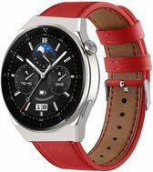 Strap-it Smartwatch bandje leer - geschikt voor Huawei GT / GT 2 / GT 3 / GT 3 Pro 46mm / GT 2 Pro / GT Runner / Watch 3 - Pro - rood