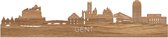 Skyline Gent Eikenhout - 100 cm - Woondecoratie - Wanddecoratie - Meer steden beschikbaar - Woonkamer idee - City Art - Steden kunst - Cadeau voor hem - Cadeau voor haar - Jubileum - Trouwerij - WoodWideCities