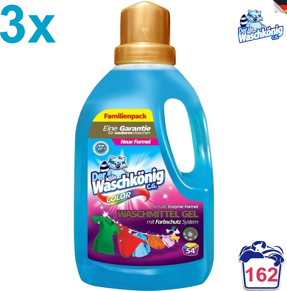 Der Waschkönig - Color - Wasmiddel - Gekleurde Was - 4875ml - 162 Wasbeurten
