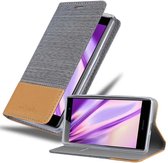 Cadorabo Hoesje voor Sony Xperia XZ2 PREMIUM in LICHTGRIJS BRUIN - Beschermhoes met magnetische sluiting, standfunctie en kaartvakje Book Case Cover Etui