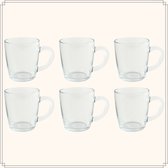 OTIX Theeglazen met Oor - Koffiemok - 340ml - Glas - Hittebestendig - Koffiemok - Koffieglas - Latte Macchiato - Glazen