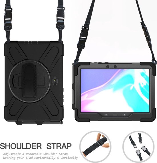 Étui pour tablette Samsung Galaxy Tab Active4 Pro de Cazy résistant aux chocs à 360 degrés - Zwart