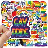 Daily Essentialz Gay Stickers - Regenboog Stickers - LGBTQ - Pride - Regenboog Vlag - Gay Pride - Pride Pin - Regenboog - Stickers Volwassenen - Skate stickers - Skateboard Stickers - 50 stuks