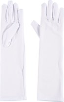Apollo - Nylon handschoenen - Lange handschoenen - 40 cm - Wit - Maat S - Witte Handschoenen - Witte handschoenen verkleed - Carnaval