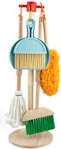 Buxibo - Kinder Schoonmaak Set - Kids Speelgoed Cleaning Set - Houten Huishoudelijke Gereedschap - Mini Bezem/Stoffer/Mop/Plumeau - Montessori Onderwijs - Multicolor
