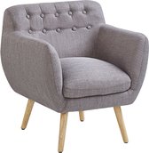 MELBY - Chesterfield fauteuil - Grijs - Polyester
