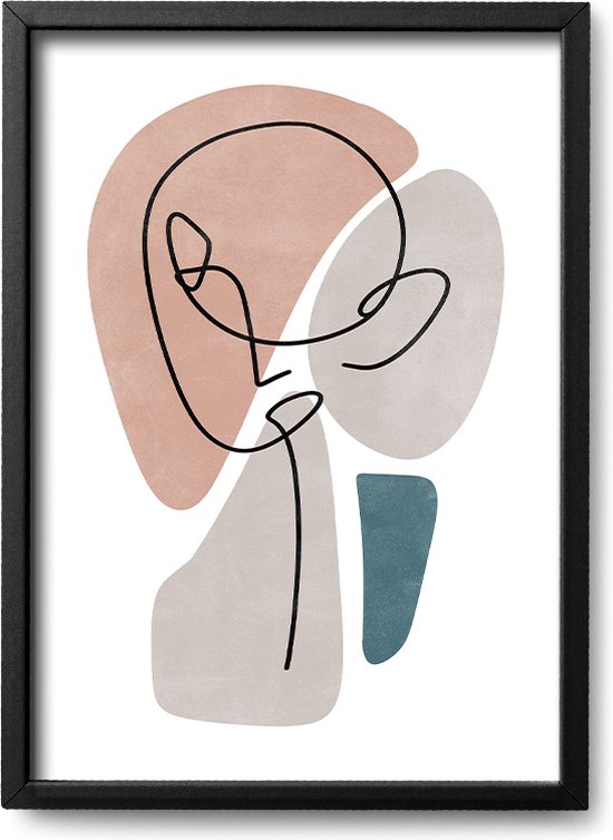 wastafel stroom tuberculose Abstracte poster Coincides - A4 - 21 x 30 cm - Exclusief lijst - Kunst -  Hoogwaardige... | bol.com