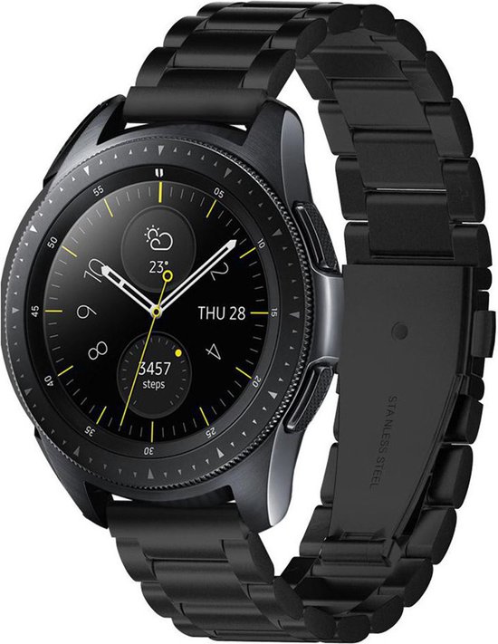 Spigen Modern Fit Roestvrij Staal Bandje voor Samsung Galaxy Watch 42mm Zwart bol