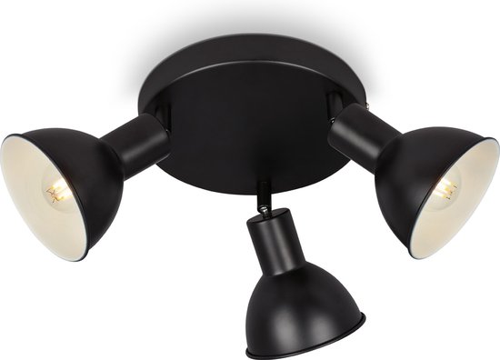 BRILONER - Plafondlamp spot vintage draaibaar 25W zwart