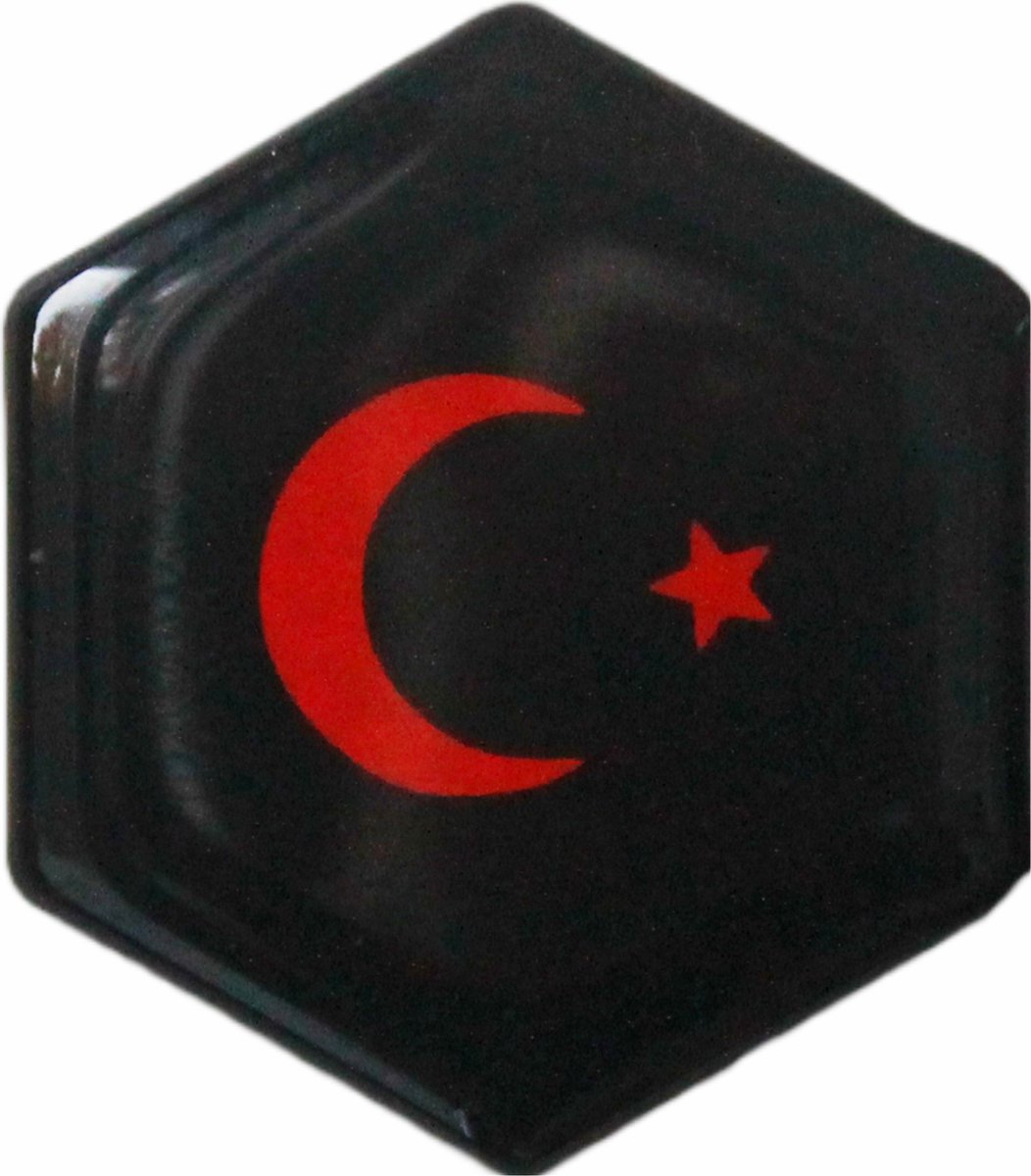 PIAGGIO ZIP LOGO ZWART/TURKSE VLAG ROOD STICKER