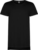 Zwart unisex T-shirt 'Collie' met lange taille merk Roly maat XL