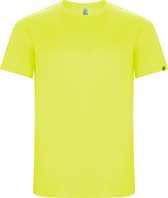 Fluorescent Geel kinder unisex sportshirt korte mouwen 'Imola' merk Roly 16 jaar 164-176