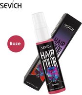 ROZE Haar Kleur Spray - Haarspray - HaircolorSpray – Direct natuurlijke haarkleur - Wasbaar-Feest verf – Tijdelijke Haarkleur - Carnaval - Haarspray - Waterbasis – Kleur: Roze