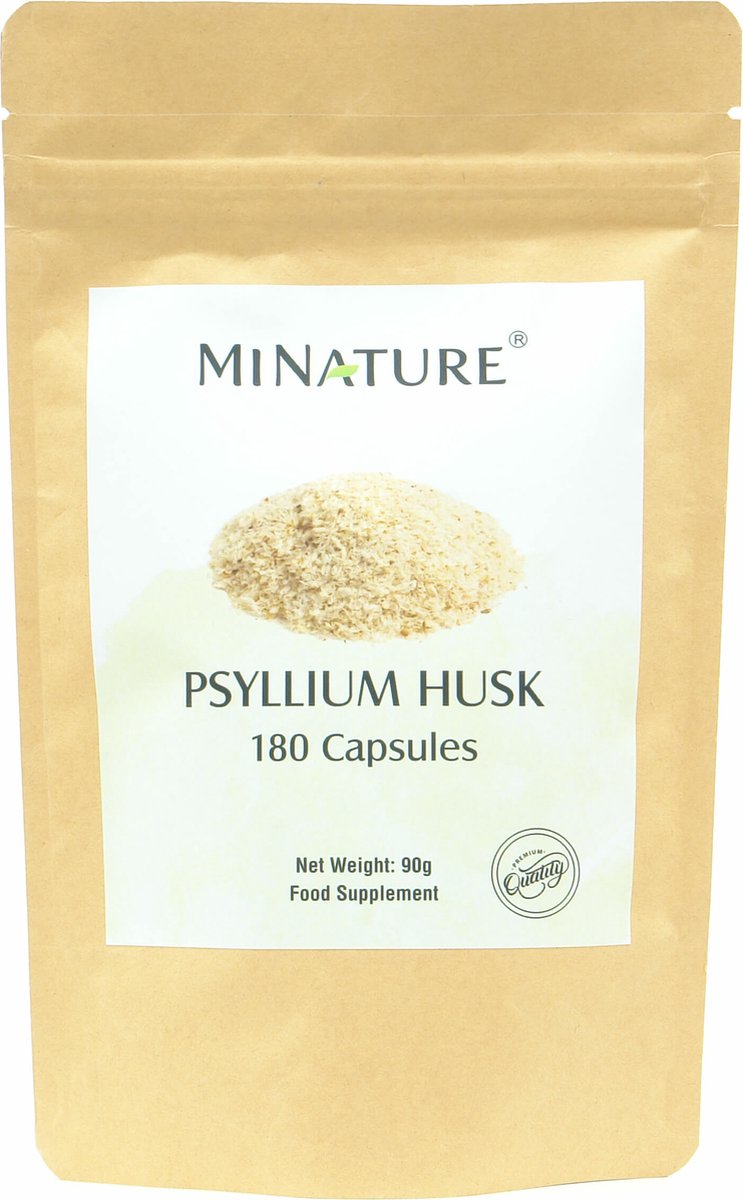 Psyllium Capsules 180 stuks - 450mg Poeder van Psylliumvezels per Vega Capsule - Psyllium Husk - Plantago Ovata - 100% Plantaardig